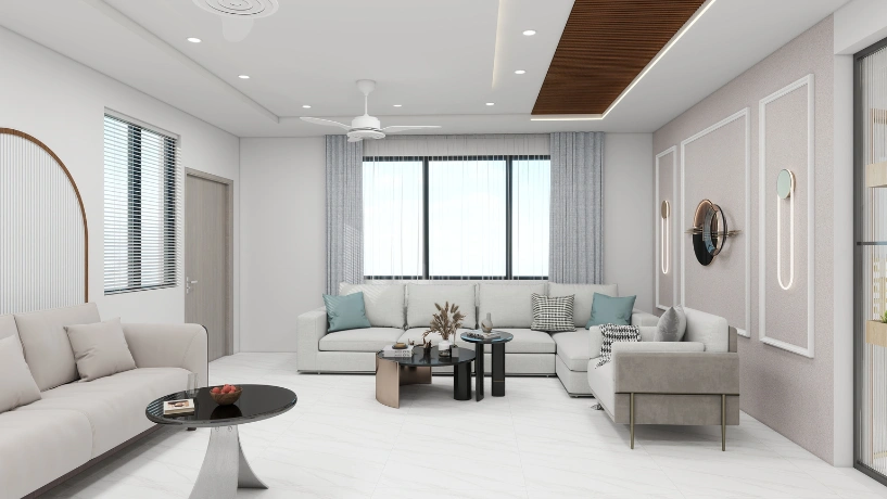 Stylish living room interior design by Varma and Associates, best interiors in KPHB and Hyderabad